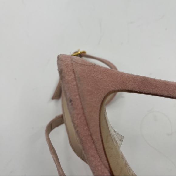 Stuart Weitzman Align Pink/blush Suede Heels Sandals -Size 7 - Picture 8 of 13